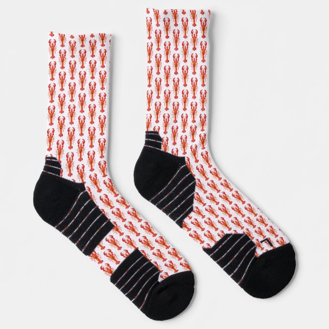 Red polygonal lobster socks (Right)
