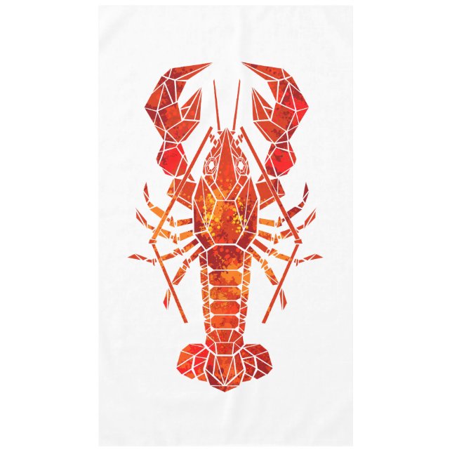 Red polygonal lobster tablecloth (Front)