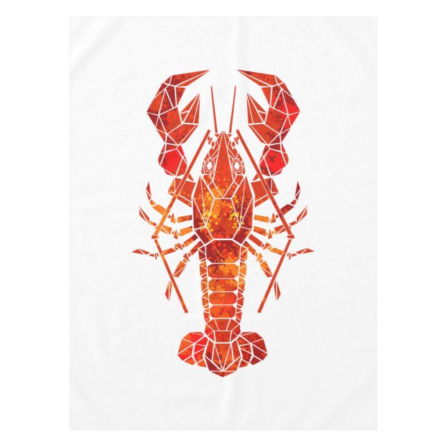 Red polygonal lobster tablecloth (Front)