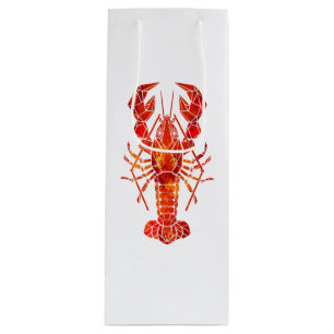 Red polygonal lobster wine gift bag