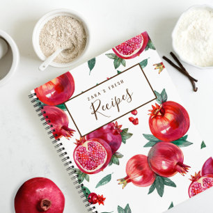 Red Pomegranate Customisable Recipe Book