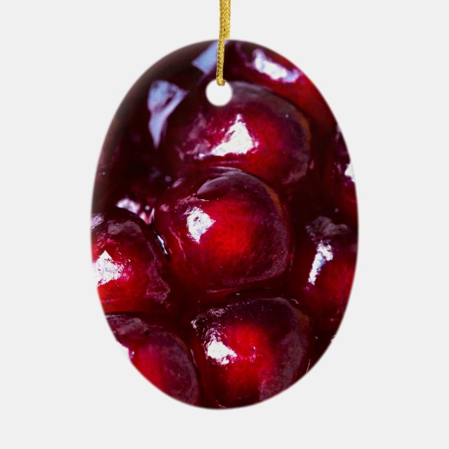 Red Pomegranate Seeds Ceramic Tree Decoration (Front)