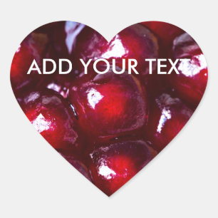 Red Pomegranate Seeds Heart Sticker