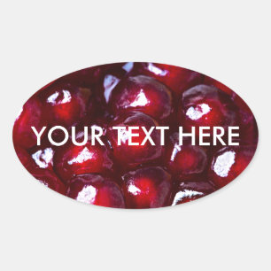 Red Pomegranate Seeds Oval Sticker