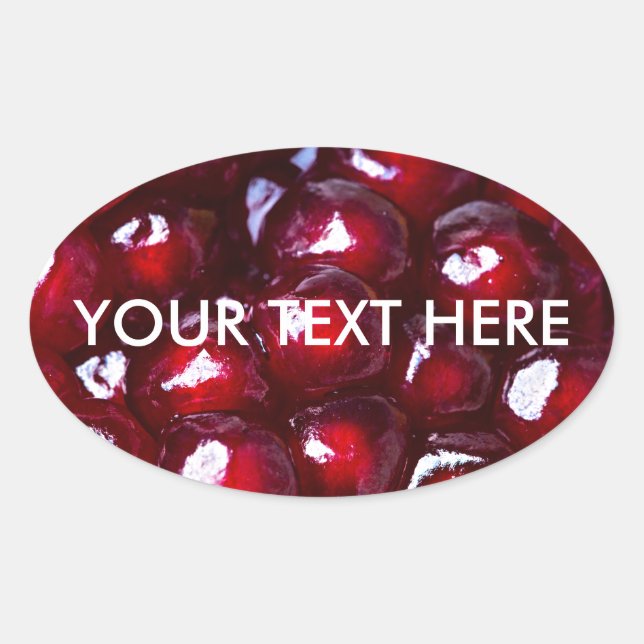 Red Pomegranate Seeds Oval Sticker (Front)