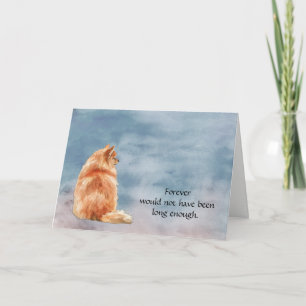 Red Pomeranian Dog Condolence Sympathy Card