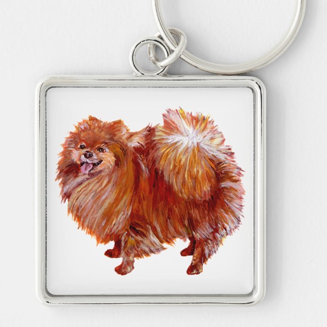 Red Pomeranian Key Ring (Front)