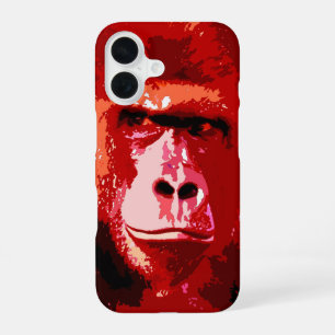 Red Pop Art Gorilla iPhone 16 Case