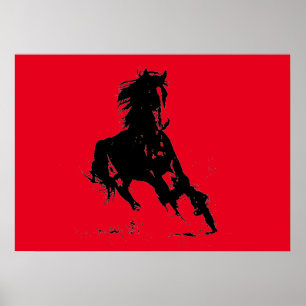 Red Pop Art Horse Poster