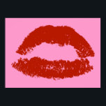 Red Pop Art Lips Poster<br><div class="desc">The Red Pop Art Lips design is a graphic pair of lips in a bright and bold shade of red. The design is reminiscent if someone having kissed a napkin and leaving a red lipstick print. If you or someone you know loves their lips big, bold and red; then the...</div>