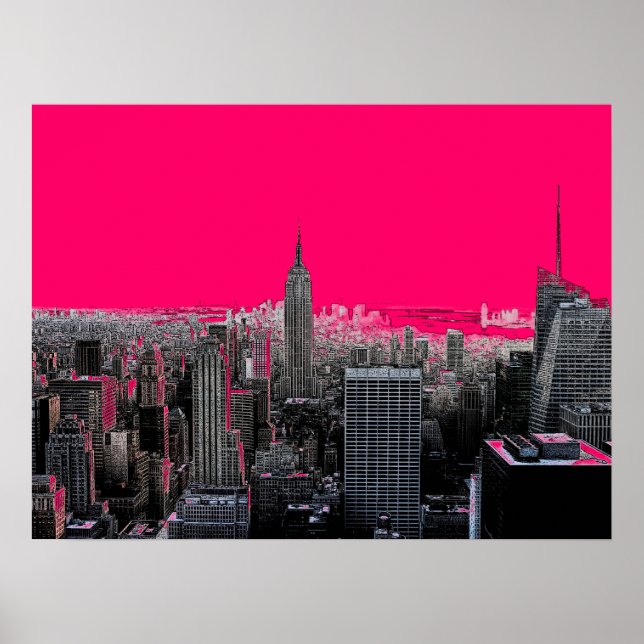 Red Pop Art New York City Poster Print (Front)