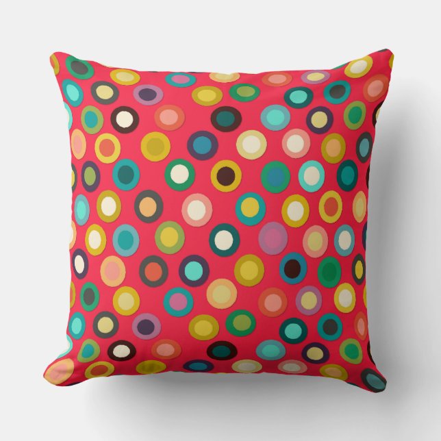 red pop spot cushion (Front)