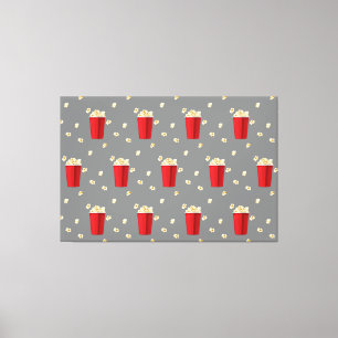 Red Popcorn Buckets Movie Snack Television Film Canvas Print