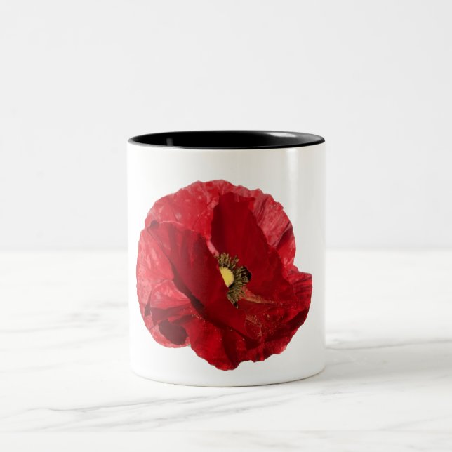 Red popoy Two-Tone coffee mug (Center)