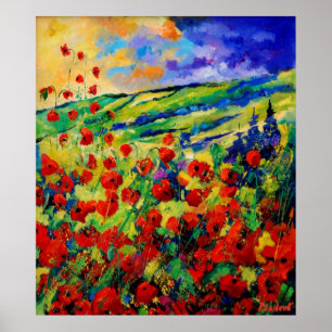 Red poppies 78 poster