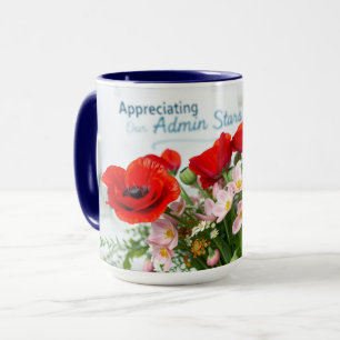 Red Poppies Admin Appreciation Floral Art Mug