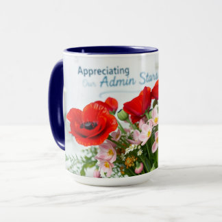Red Poppies Admin Appreciation Floral Art Mug