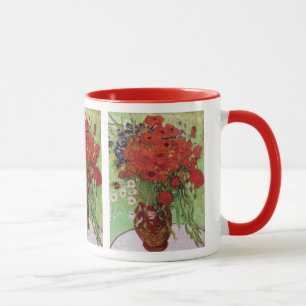 Red-Poppies-And-Daisies 1890 Flowers Spring Vines Mug