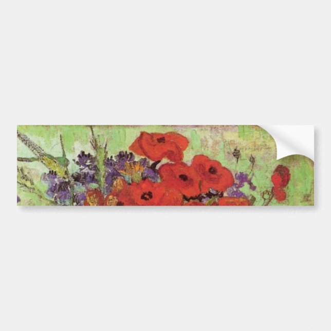 Red Poppies and Daisies by Vincent van Gogh Bumper Sticker (Front)