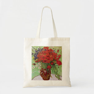 Red Poppies and Daisies By Vincent Van Gogh Card Tote Bag