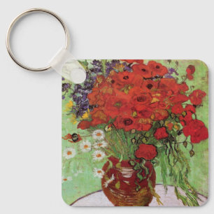 Red Poppies and Daisies By Vincent Van Gogh Key Ring