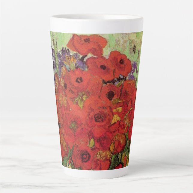 Red Poppies and Daisies by Vincent van Gogh Latte Mug (Front)