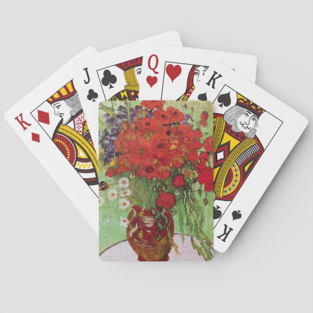 Red Poppies and Daisies by Vincent van Gogh Playing Cards (Back)