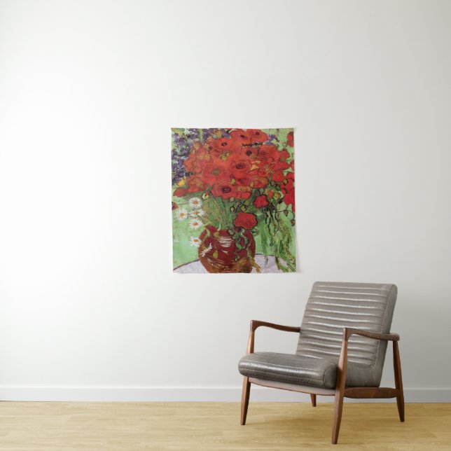 Red Poppies and Daisies By Vincent Van Gogh Tapestry (In Situ)