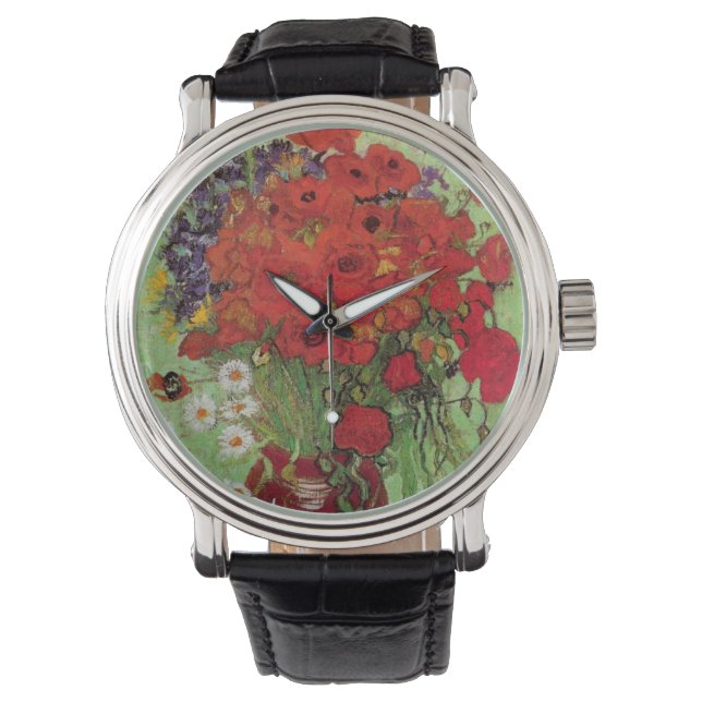 Red Poppies and Daisies by Vincent van Gogh Watch (Front)