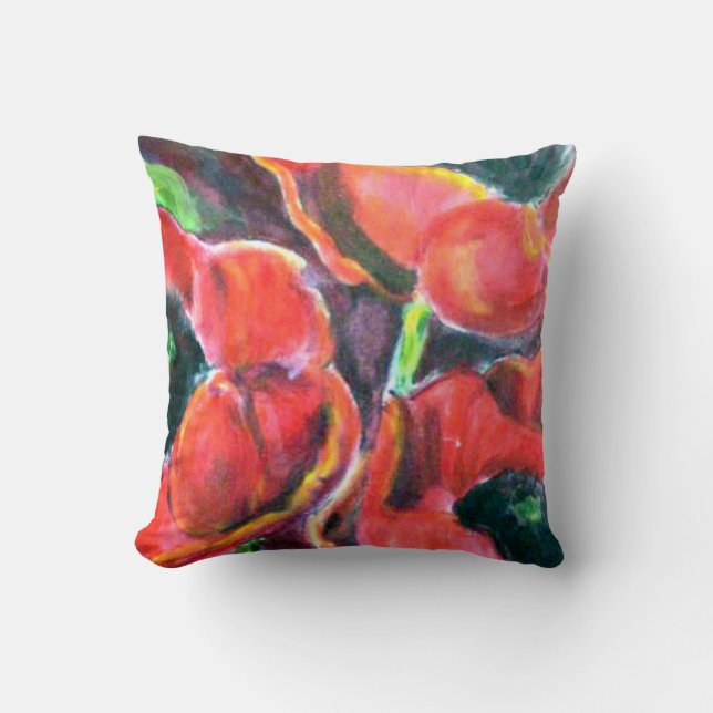 Red Poppies artwork Cushion (Front)