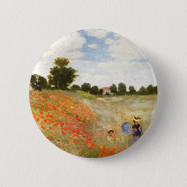 Red Poppies Blooming - Claude Monet 6 Cm Round Badge (Front)
