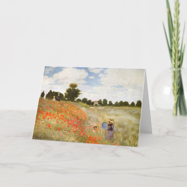 Red Poppies Blooming - Claude Monet Card (Front)