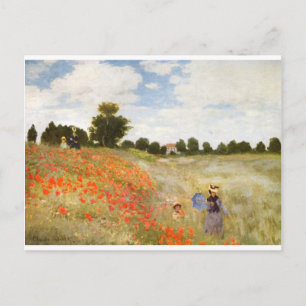 Red Poppies Blooming - Claude Monet Postcard