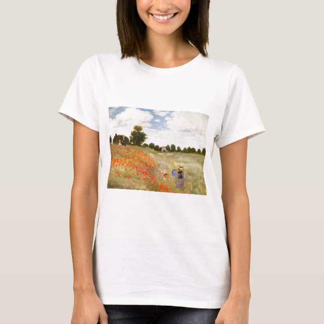 Red Poppies Blooming - Claude Monet T-Shirt (Front)