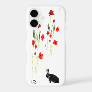 Red Poppies Bunny Rabbit Personalised
