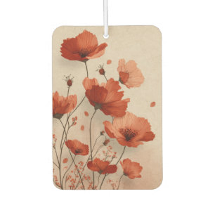 Red poppies.  car air freshener