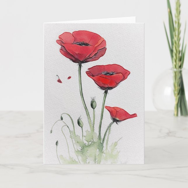 Red Poppies Card (Front)