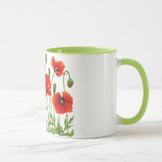 Red Poppies Coffee Mug Ukrainian Design