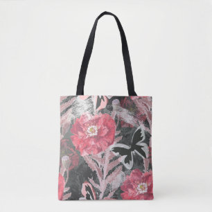 Red poppies.Colourful floral print. Tote Bag