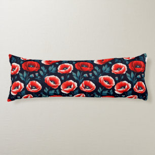 🌸 Red Poppies Cosy Floral Home Style 🌸 Body Cushion
