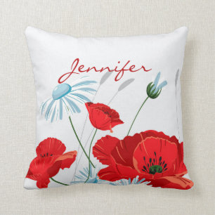 Red Poppies  Cushion