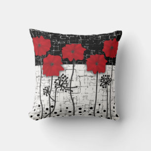 Red poppies cushion