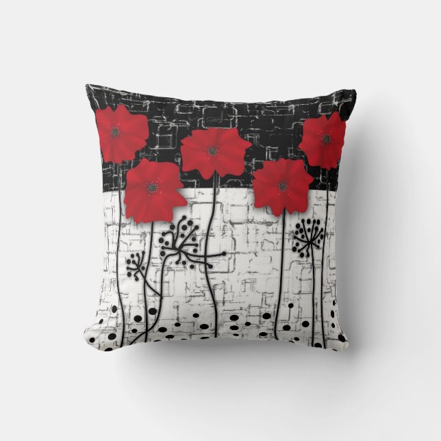 Red poppies cushion (Front)