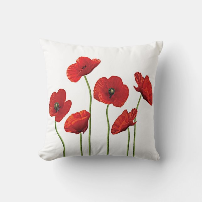 Red Poppies Cushion (Front)