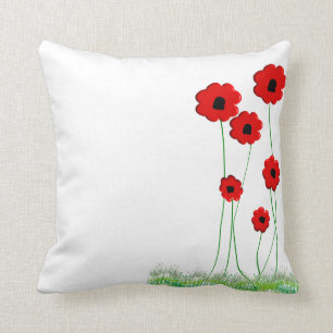 Red Poppies Decorative Pillow