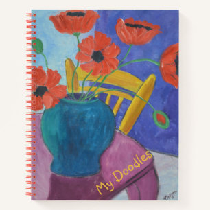 Red Poppies Doodle Book