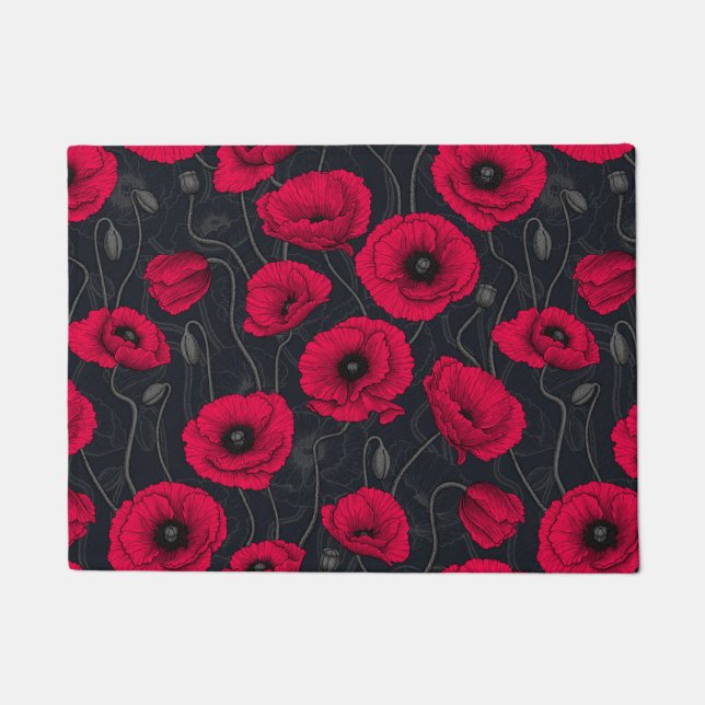 Red Poppies Doormat (Front)