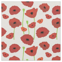 Red Poppies Fabric.