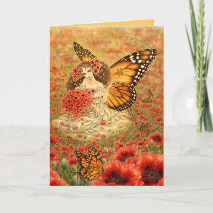 Red Poppies Fantasy Art Greeting Card