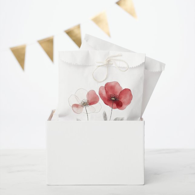 Red Poppies Favour Bag (Party)